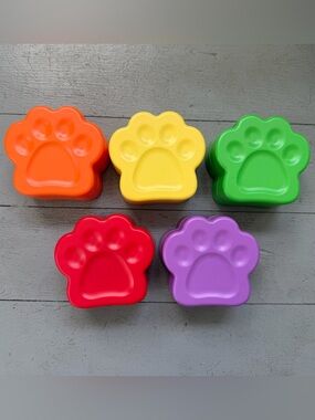 Pet Communication Buttons Paw-Shaped Recordable Set of 5